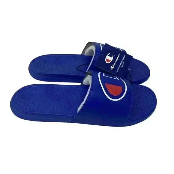Champion Size 13 Men’s Super Slide Athletic Sandals Surf The Web Blue Red Flats - Picture 6 of 10